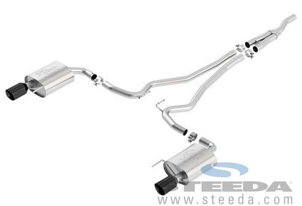 Mustang Cat Back Exhaust-Black Tips (2015)